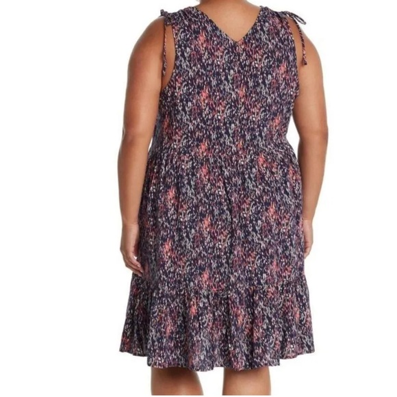 Caslon Navy Coral Painted Rain Tank Dress - size 3X - Picture 2 of 4